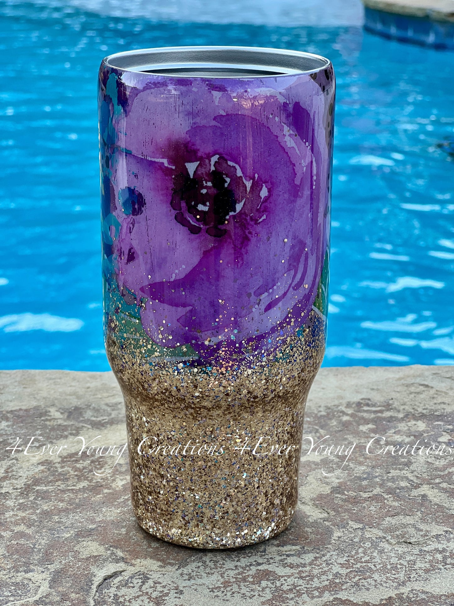 Glitter Floral Tumbler