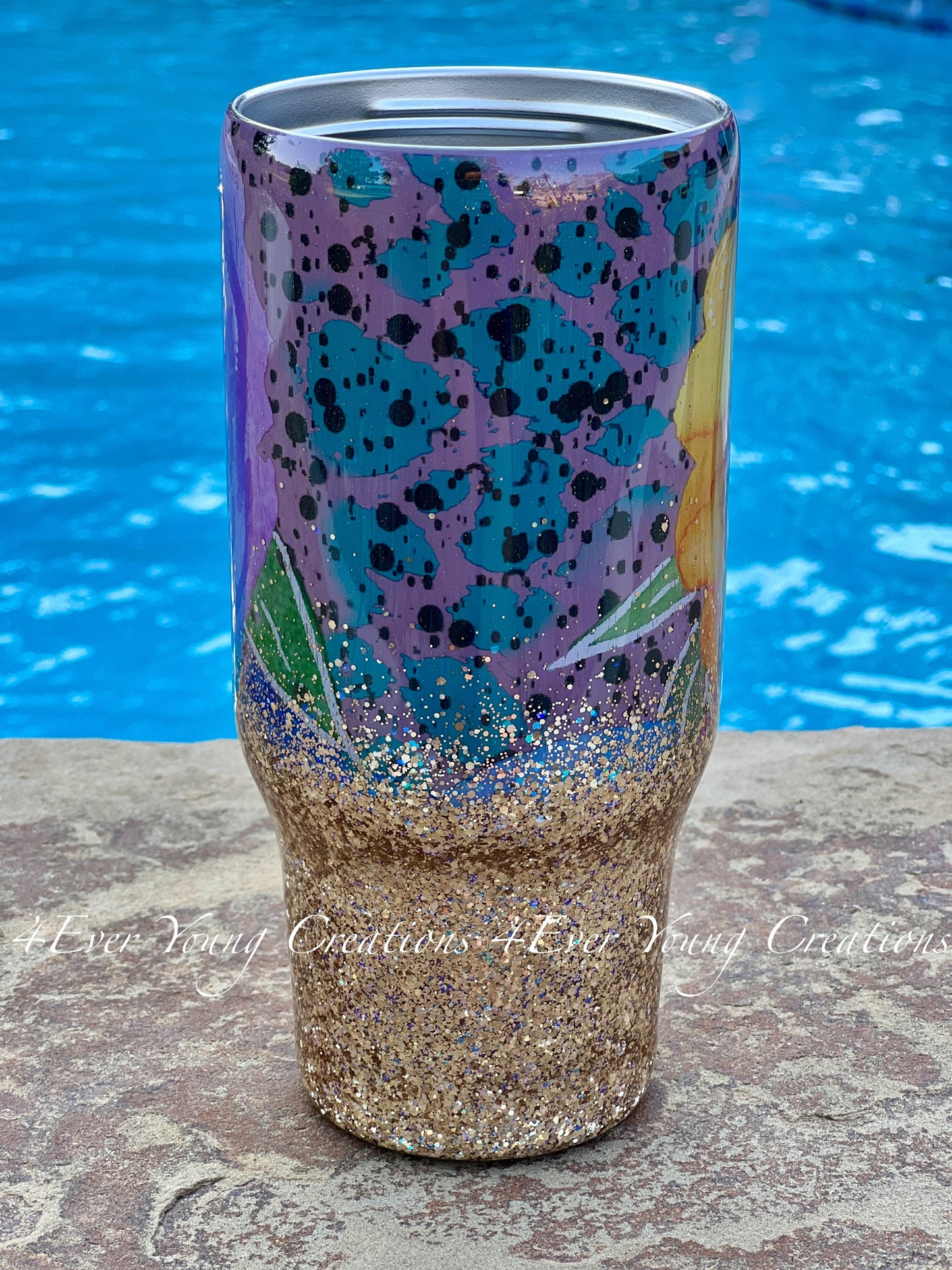 Glitter Floral Tumbler