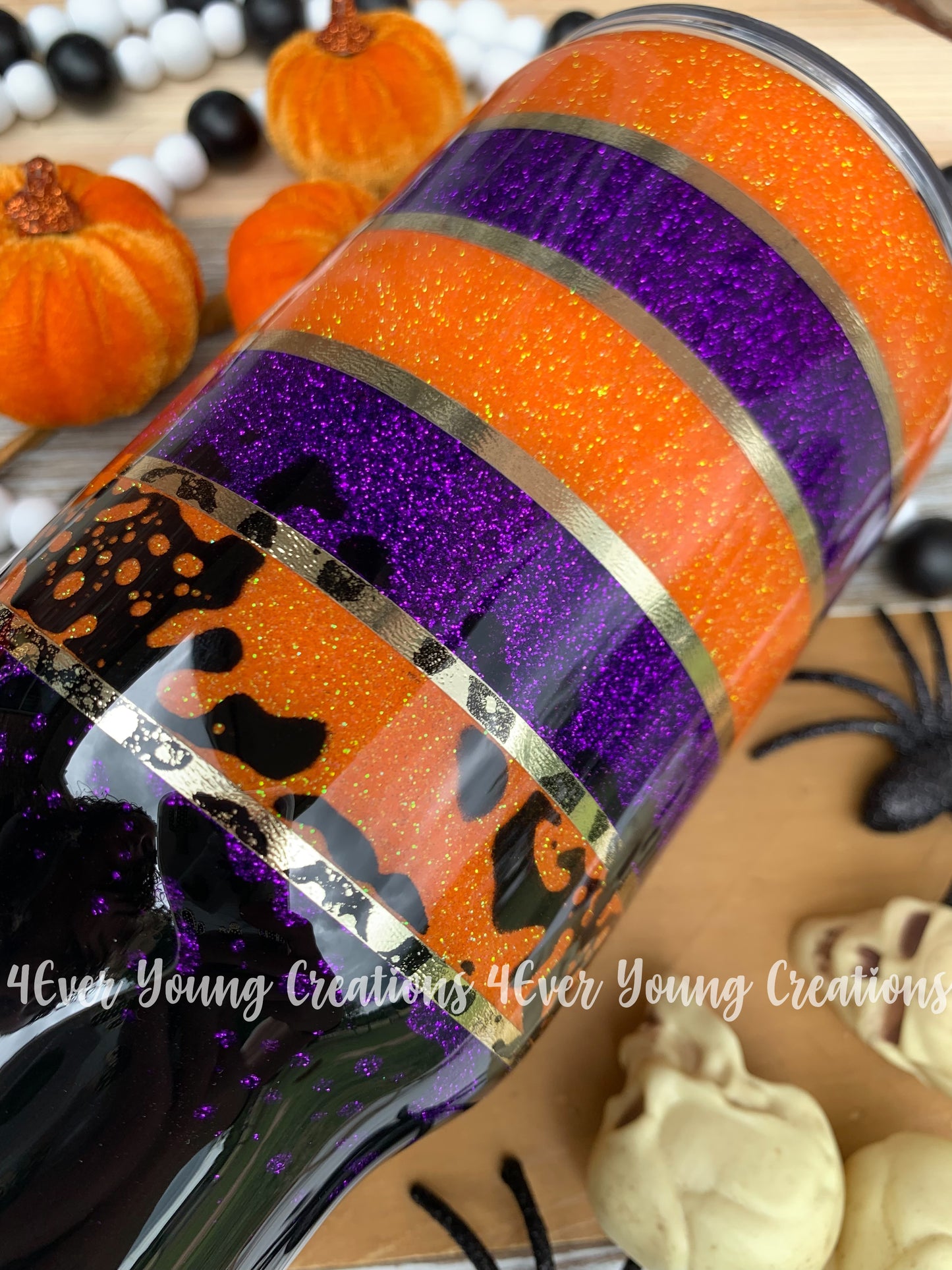 Striped Halloween tumbler