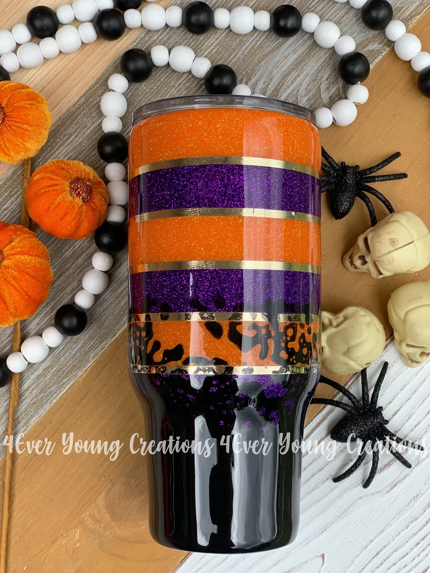 Striped Halloween tumbler