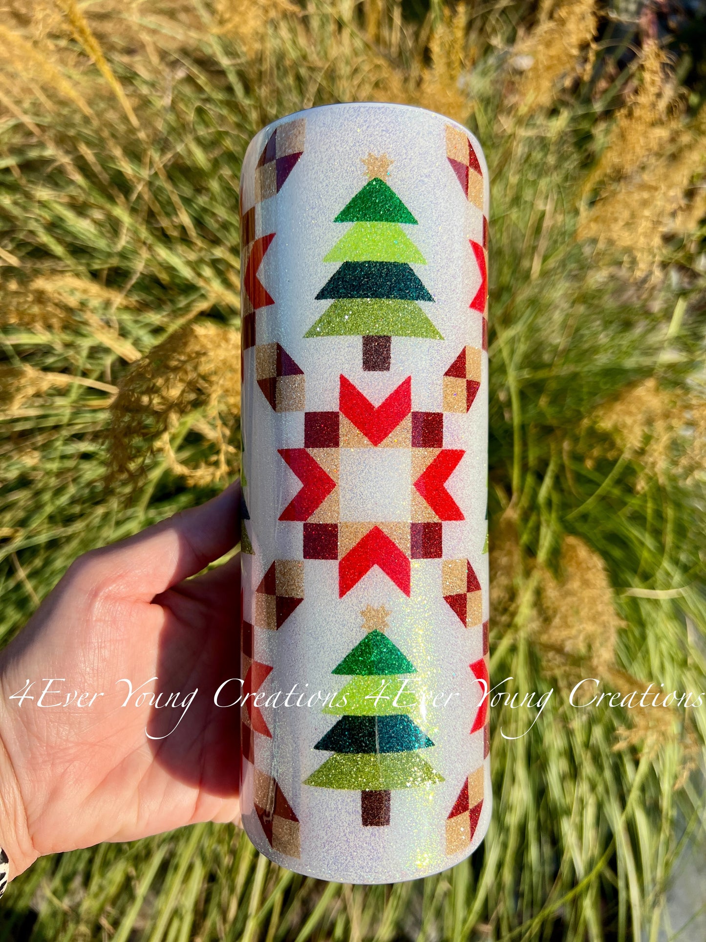 Christmas quilt pattern tumbler