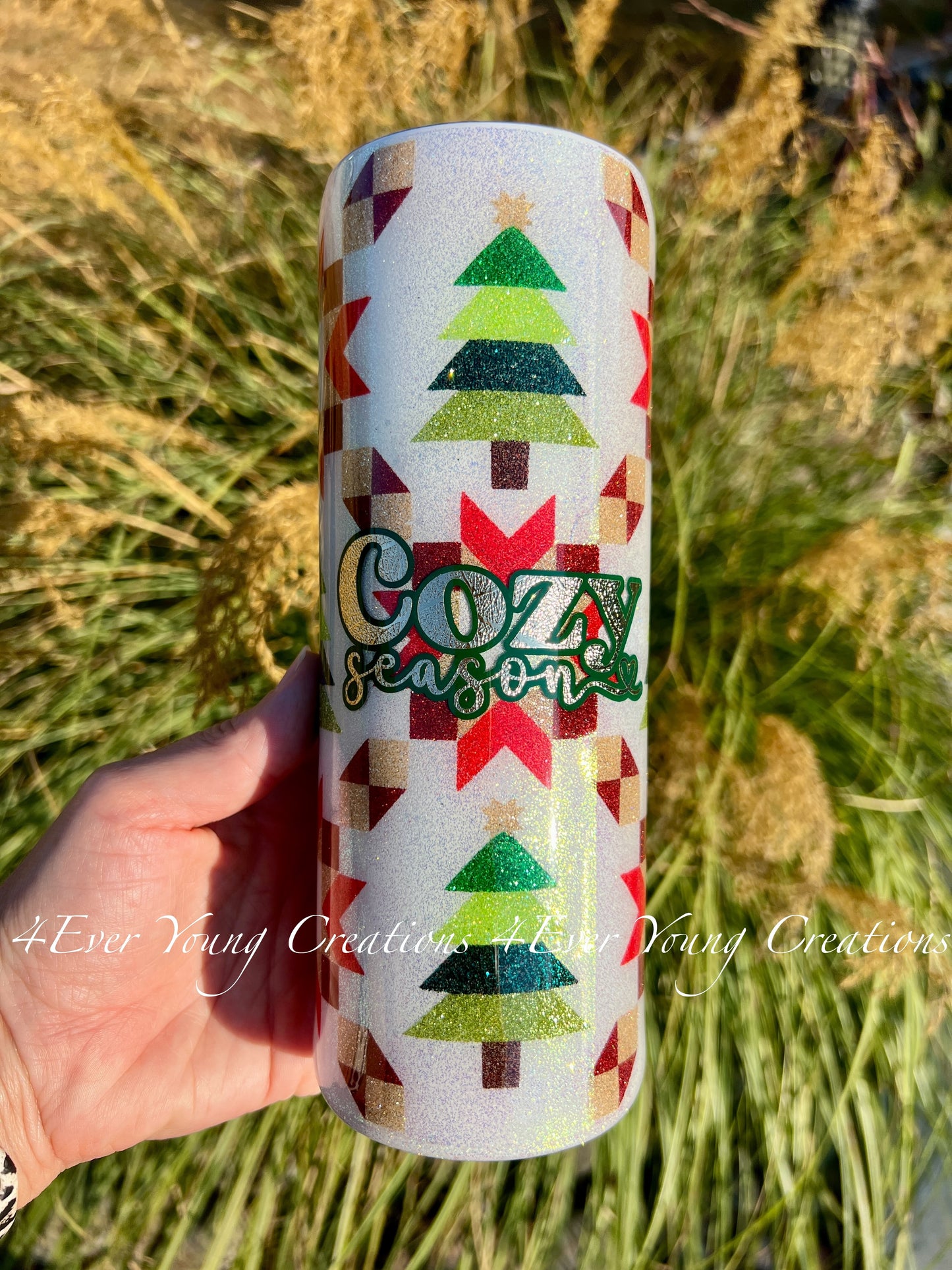 Christmas quilt pattern tumbler