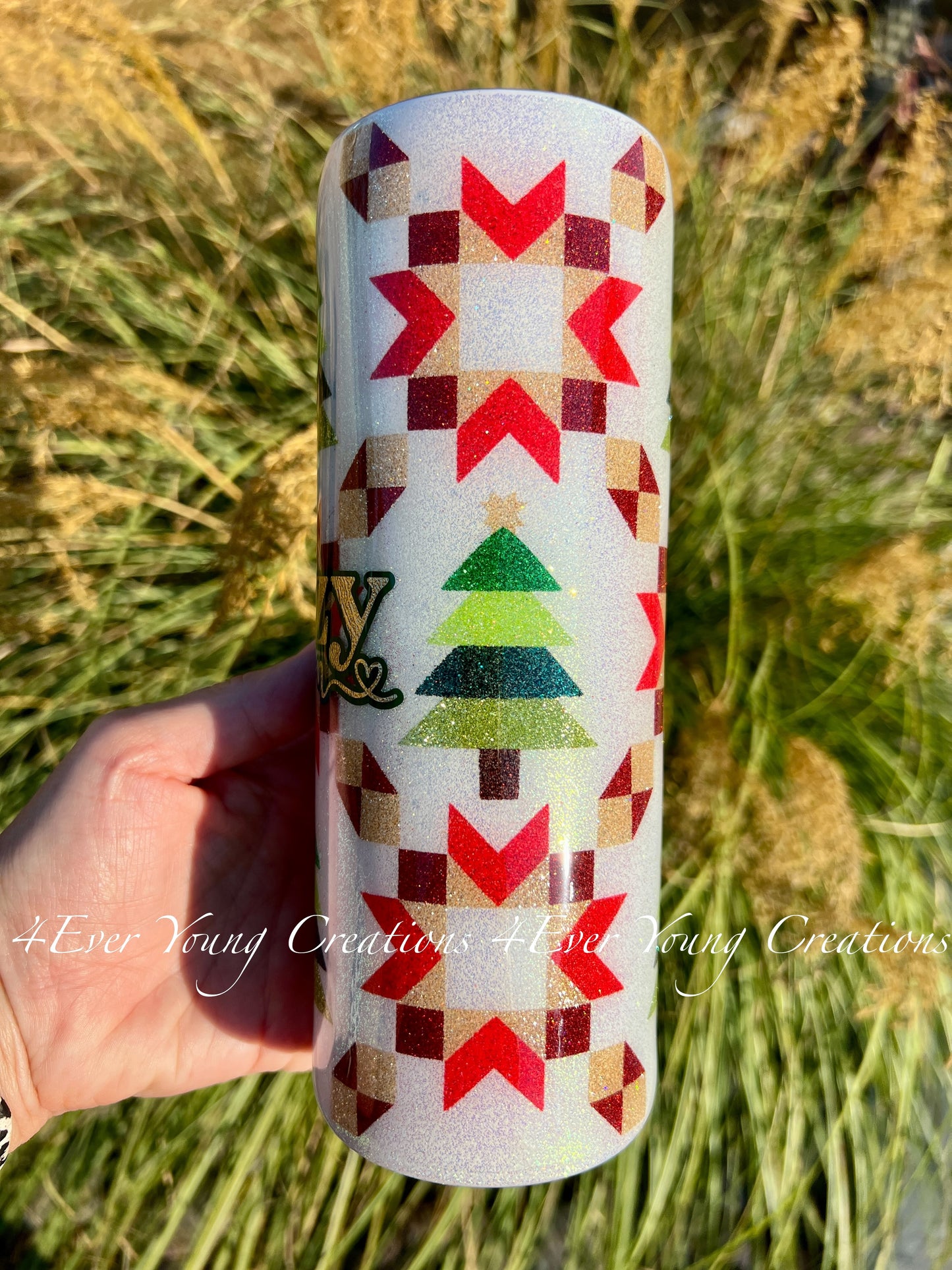 Christmas quilt pattern tumbler