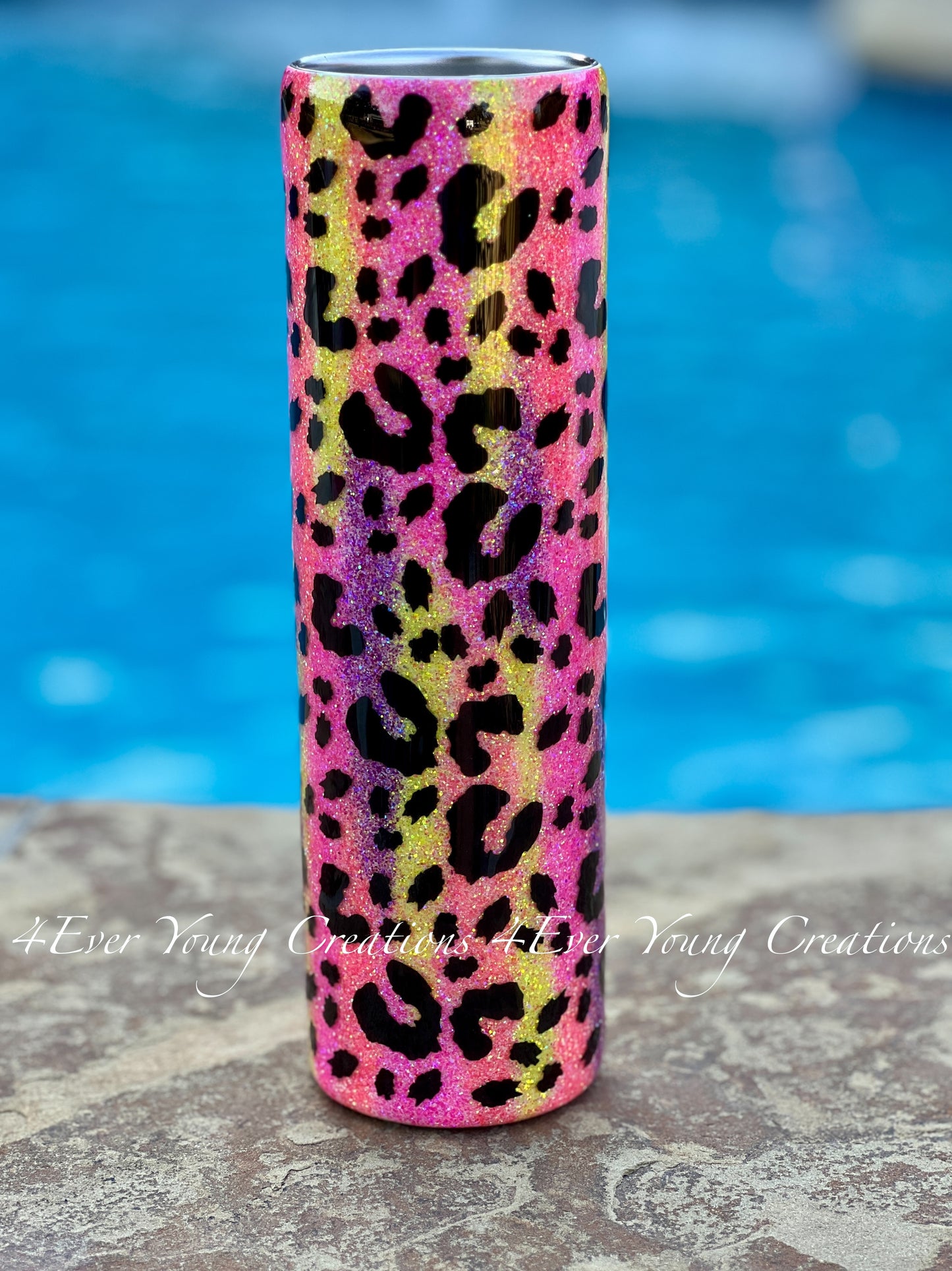 Neon Leopard print tumbler