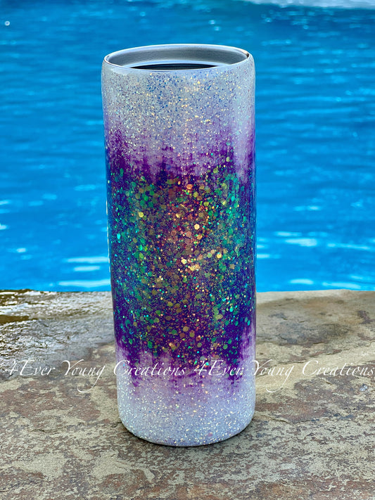 Brushstroke glitter tumbler