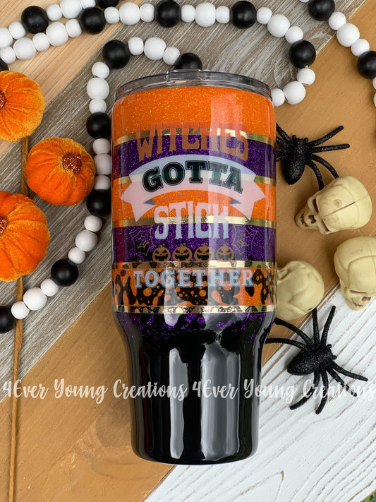 Striped Halloween tumbler