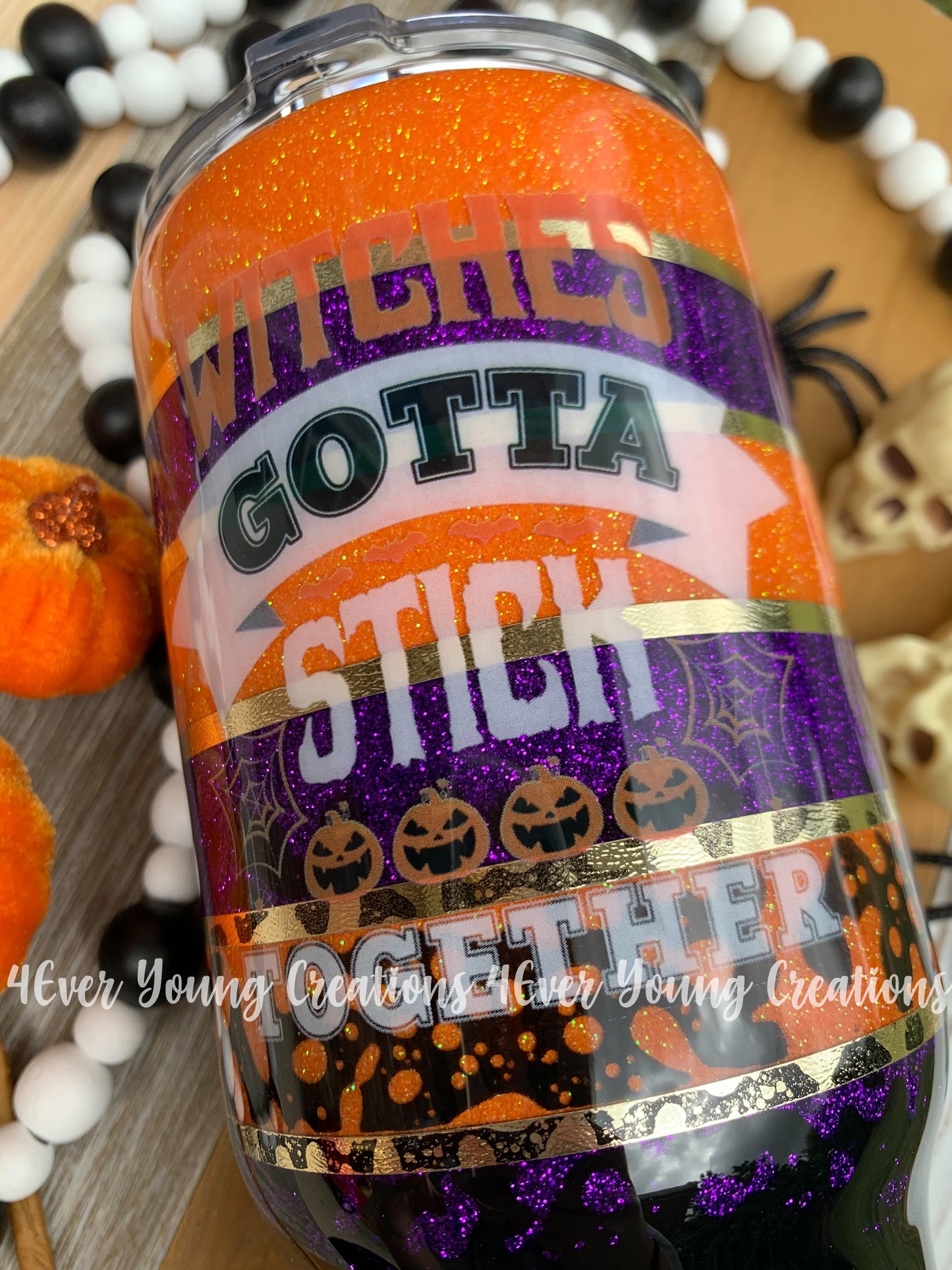 Striped Halloween tumbler
