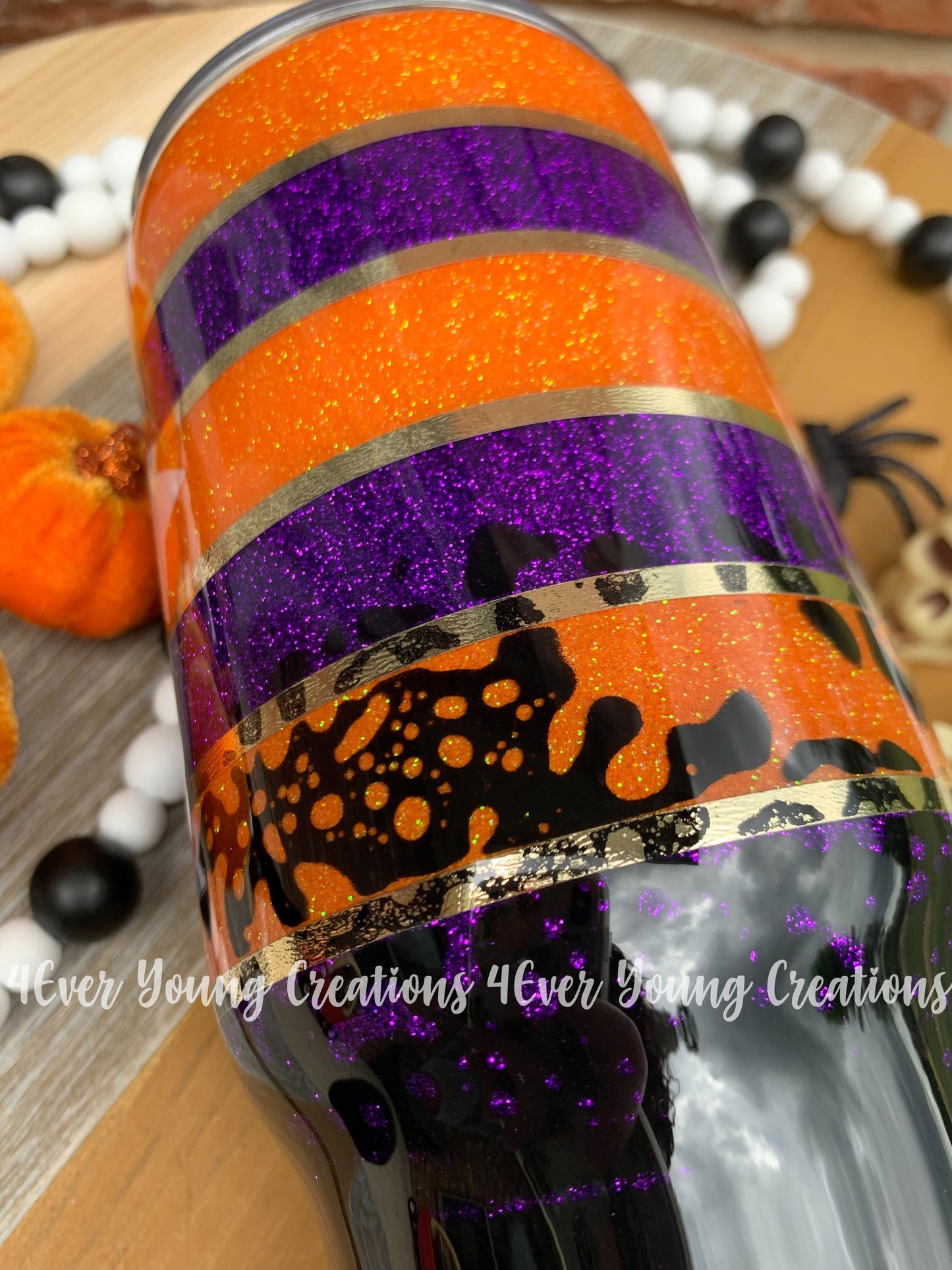 Striped Halloween tumbler